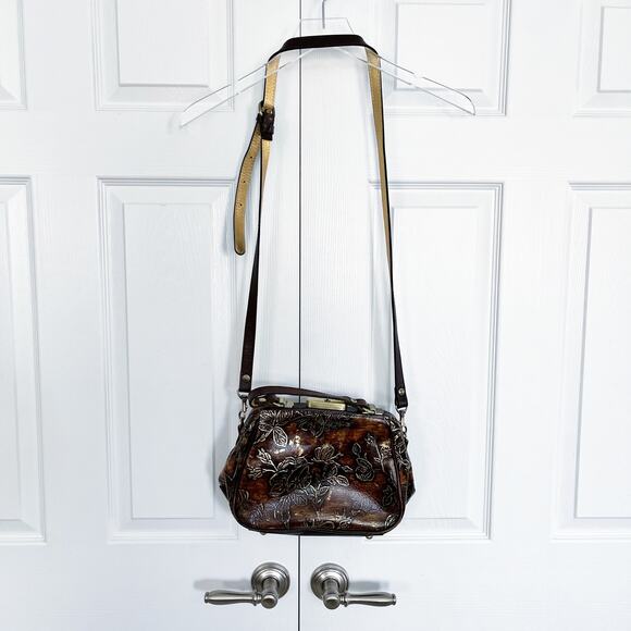 Patricia Nash Gracchi Embossed Leather Satchel - Picture 9 of 13